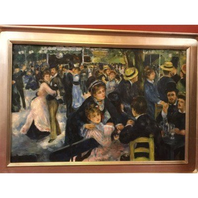 Framed Canvas Oil Painting Renoir Inspired Social Gathering 24"x 36" - Eva Essentials