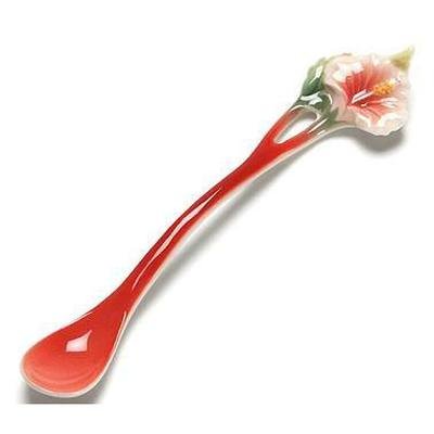 Franz Collection Island Beauty Hibiscus Design Porcelain Spoon FZ00982 - Eva Essentials