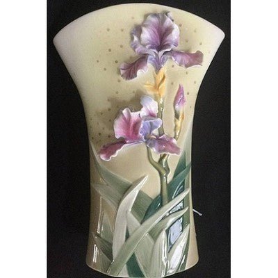 Franz Collection Paradise Calls Iris Grace Design Sculptured Porcelain Large Flower Vase FZ0714 - Eva Essentials