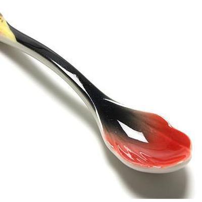 Franz Collection Striking Vermillion Peony Flower Design Porcelain Spoon FZ001166 - Eva Essentials
