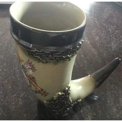 German Beer Stein Horn with Kobenhavn Crest - Eva Essentials