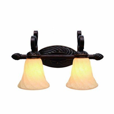 GOLDEN 8106 - BA2 CDB Golden Lighting 8106 - BA2 CDB Torbellino Two Light Vanity, Cordoban Bronze Finish - Eva Essentials