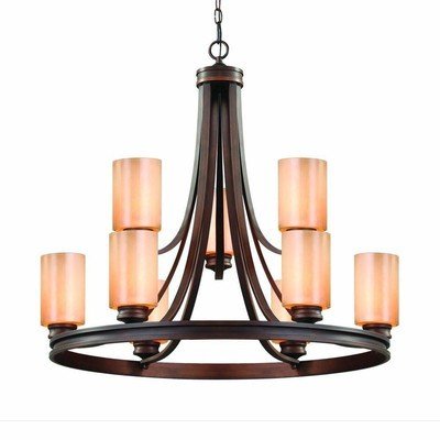 Golden Lighting 1051 - 9 SBZ Hidalgo 9 Light Chandelier, Sovereign Bronze Finish - Eva Essentials