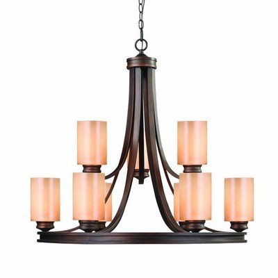 Golden Lighting 1051 - 9SBZ Golden Lighting 1051 - 9 SBZ Hidalgo 9 Light Chandelier, Sovereign Bronze Finish - Eva Essentials