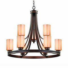 Golden Lighting 1051 - 9SBZ Golden Lighting 1051 - 9 SBZ Hidalgo 9 Light Chandelier, Sovereign Bronze Finish - Eva Essentials