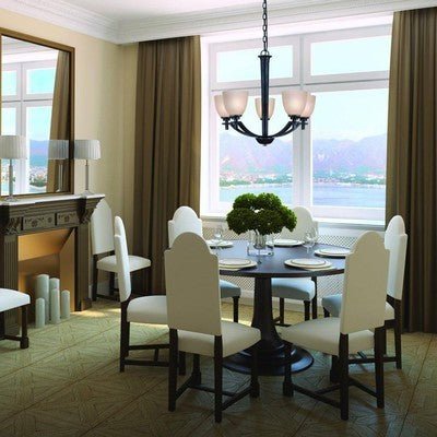 Golden Lighting 6262 - 5 DNI Hampden 5 Light Chandelier, Dark Natural Iron Finish - Eva Essentials