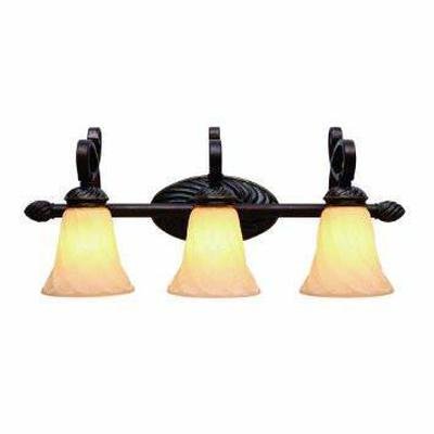 Golden Lighting 8106 - BA3 CDB Torbellino Three Light Vanity, Cordoban Bronze Finish - Eva Essentials