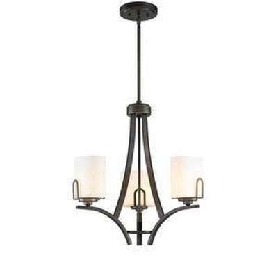 Golden Lighting 9363 - M3 GMT - OP Chandelier - Mini with Opal Glass Shades, Gunmetal Bronze Finish - Eva Essentials
