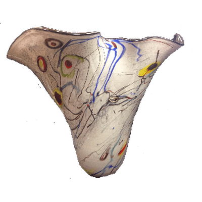 Jozefina Krosno Polish Glass Art Vase Hand Blown Multi Color - Eva Essentials