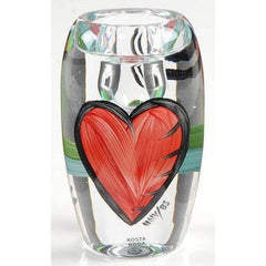 Kosta Boda Art Glass Hearts CANDLE HOLDER Ulrica Hydman Vallien - Eva Essentials