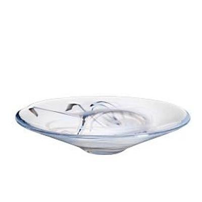 Kosta Boda Art Glass Tampere Clear with Blue Swirl 7070705 - Eva Essentials