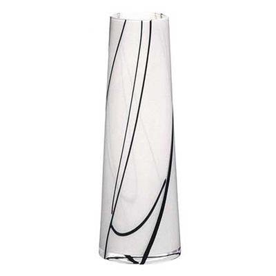 Kosta Boda Barcelona Vase by Anna Ehrner White with Black Lines - Eva Essentials
