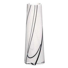 Kosta Boda Barcelona Vase by Anna Ehrner White with Black Lines - Eva Essentials
