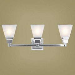Livex Lighting 1033 - 05 Mission 3 Light Vanity Polished Chrome with Frosted Glass - Eva Essentials