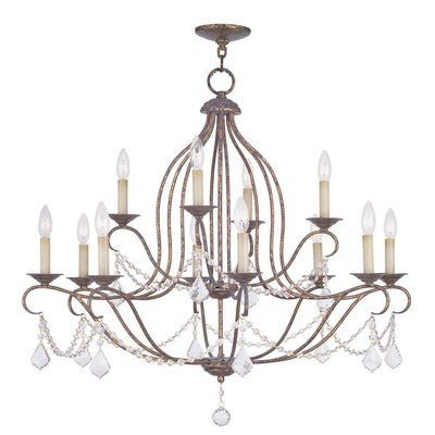 Livex Lighting 6438 - 71 Chesterfield 12 Light Chandelier, Hand Applied Venetian Golden Bronze - Eva Essentials