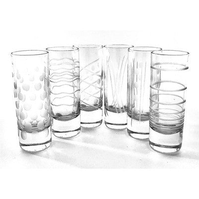 Luminarc Uptown Collection Cut Crystal Vodka Shot Assorted Glasses - Eva Essentials