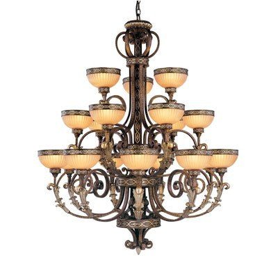 Metropolitan Lighting Seville Collection Chandelier in Palacial Bronze with Gilded Accents - Eva Essentials