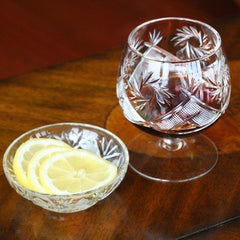Neman Glassworks High - End Mill Crystal Cut Cognac or Brandy Glass Set of 6 - Eva Essentials