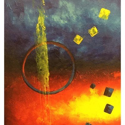 Oil Painting Bleu Abstract 24" x 20" - Eva Essentials