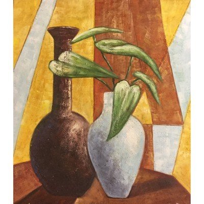 Oil Painting Green Heart Leafs 24"x 20" - Eva Essentials