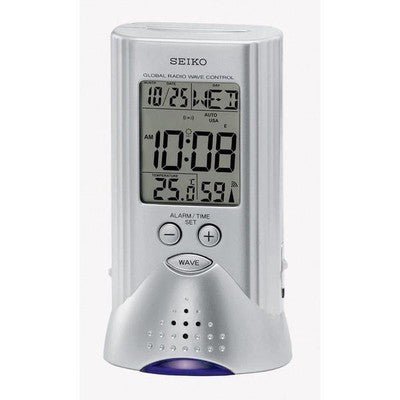 Seiko QHR017SLH Global R - Wave Atomic Travel Alarm Clock - Eva Essentials