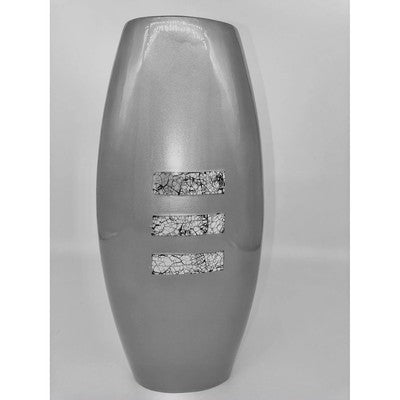 Silver Vase with Horizontal Stripes - Eva Essentials