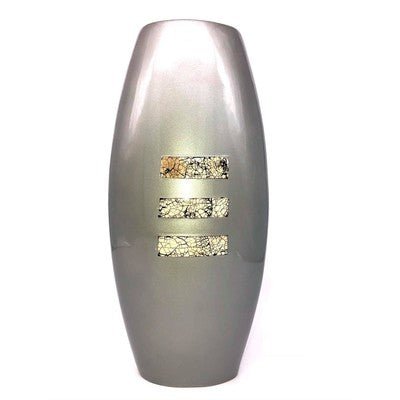 Silver Vase with Horizontal Stripes - Eva Essentials