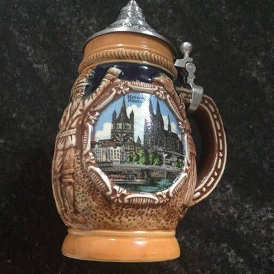 Vintage Beer Stein with Pewter Lid has Koln. Kleiber Rhein Germany Bavaria Cologne - Eva Essentials