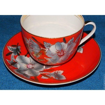 Vintage Giant Malva Porcelain Teacup with Saucer - Eva Essentials