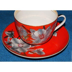 Vintage Giant Malva Porcelain Teacup with Saucer - Eva Essentials