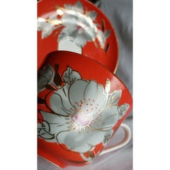 Vintage Giant Malva Porcelain Teacup with Saucer - Eva Essentials